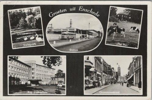 ENSCHEDE - Meerluik Groeten uit Enschede, Verzamelen, Ansichtkaarten | Nederland, Verzenden