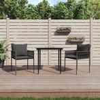 vidaXL Tuinstoelen 2 st met kussens 54x61x83 cm poly rattan, Tuin en Terras, Tuinstoelen, Verzenden, Nieuw, Rotan