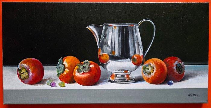 Alexander Nakonechnyi (XX-XXI) - Still life with persimmons, Antiek en Kunst, Kunst | Schilderijen | Klassiek