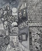 Miguel Augusto Brito - A street view at black and white, Antiek en Kunst