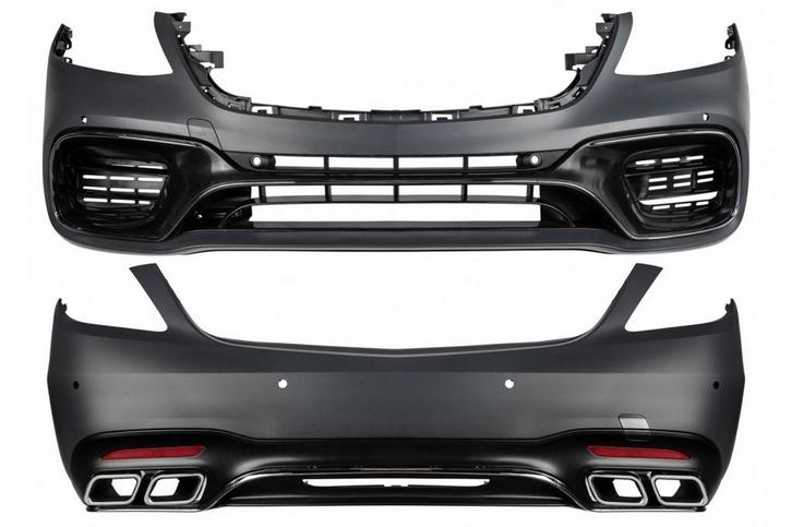 Bodykit Bumper set W222 S63 AMG look Facelift Black, Auto-onderdelen, Carrosserie en Plaatwerk, Ophalen of Verzenden