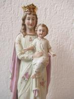 Beeld, Antiek biscuit porselein Mariabeeld - 38 cm - biscuit, Antiek en Kunst