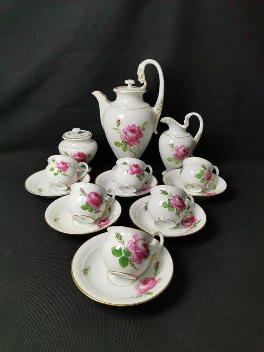 Meissen Servizio da caffè rose rosa a Collo di cigno -, Antiek en Kunst, Antiek | Glas en Kristal