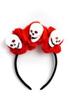 Haarband Skull Rode Rozen Skelet Bloemen Diadeem Halloween D, Kleding | Dames, Ophalen of Verzenden, Nieuw, Halloween, Accessoires