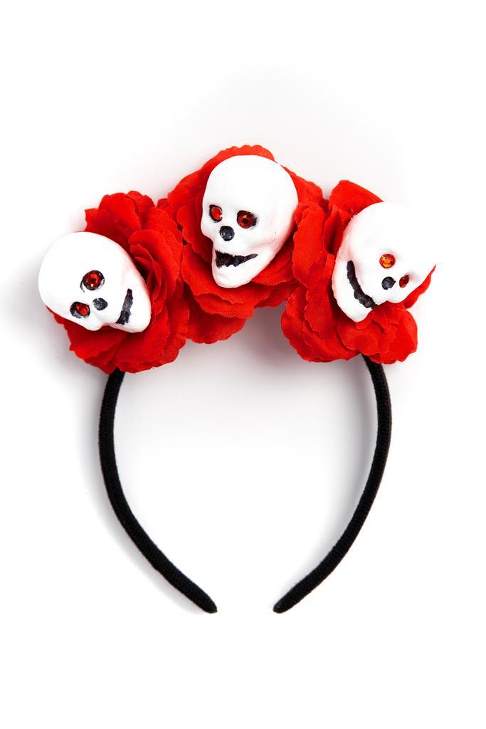 Haarband Skull Rode Rozen Skelet Bloemen Diadeem Halloween D, Kleding | Dames, Carnavalskleding en Feestkleding, Accessoires, Nieuw