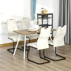 Eetkamerset Van 4 Stoelen Met Hoge Rugleuning, Beige, Polyes, Huis en Inrichting, Stoelen, Nieuw, Verzenden
