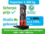 Stapelaar nodig? Groot aanbod 1.6M tm 5.5M hefhoogte vanaf:, Stapelaar, 1000 tot 2000 kg, Elektrisch, Verzenden
