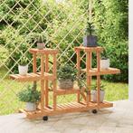 vidaXL Plantenstandaard met wielen 110x25x78 cm massief, Verzenden, Nieuw
