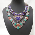 Tibet Zilver Lapis Lazuli Turquoise - Statement ketting - 2