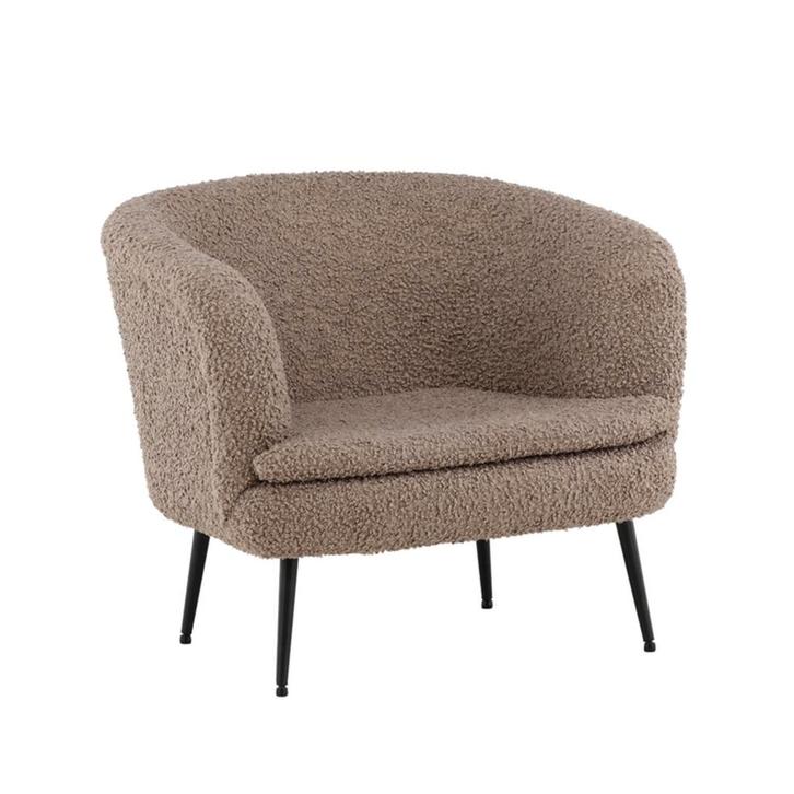 *WOONWINKEL* Bruine Teddy Fauteuil Zwarte Poten, Huis en Inrichting, Fauteuils, Nieuw, Verzenden