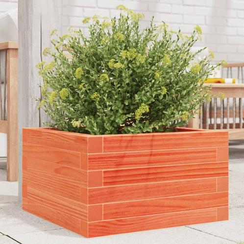 vidaXL Plantenbak 40x40x23 cm massief grenenhout wasbruin, Tuin en Terras, Bloembakken en Plantenbakken, Nieuw, Hout, Verzenden