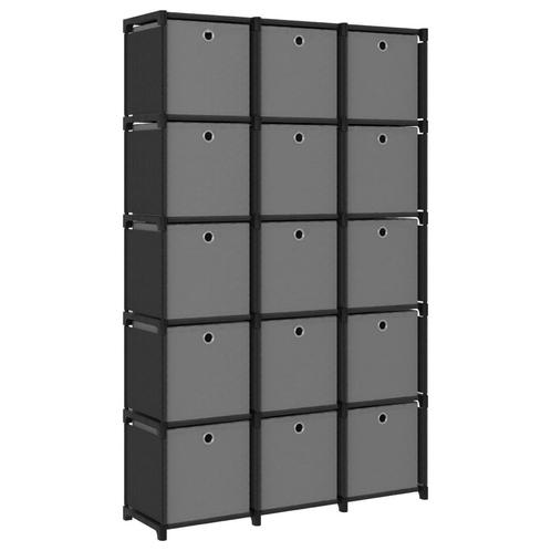vidaXL Kast met 15 vakken met boxen 103x30x175,5 cm stof, Huis en Inrichting, Kasten | Boekenkasten, 25 tot 50 cm, Nieuw, Overige materialen