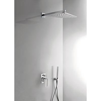 Cuadro Tres Inbouw doucheset met regendouche en handdouche, Doe-het-zelf en Verbouw, Sanitair, Kraan, Nieuw, Chroom, Ophalen of Verzenden