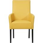 Leren eetkamerstoel Just met armleuning - Toledo Giallo, Huis en Inrichting, Stoelen, Nieuw, Leer, Ophalen of Verzenden, Eén