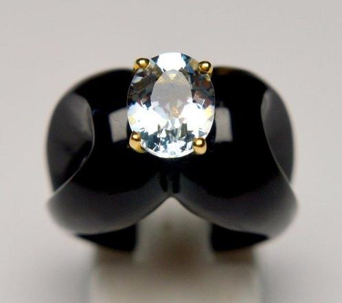 Zonder Minimumprijs - Ring - 14 karaat Geel goud Aquamarijn, Sieraden, Tassen en Uiterlijk, Ringen