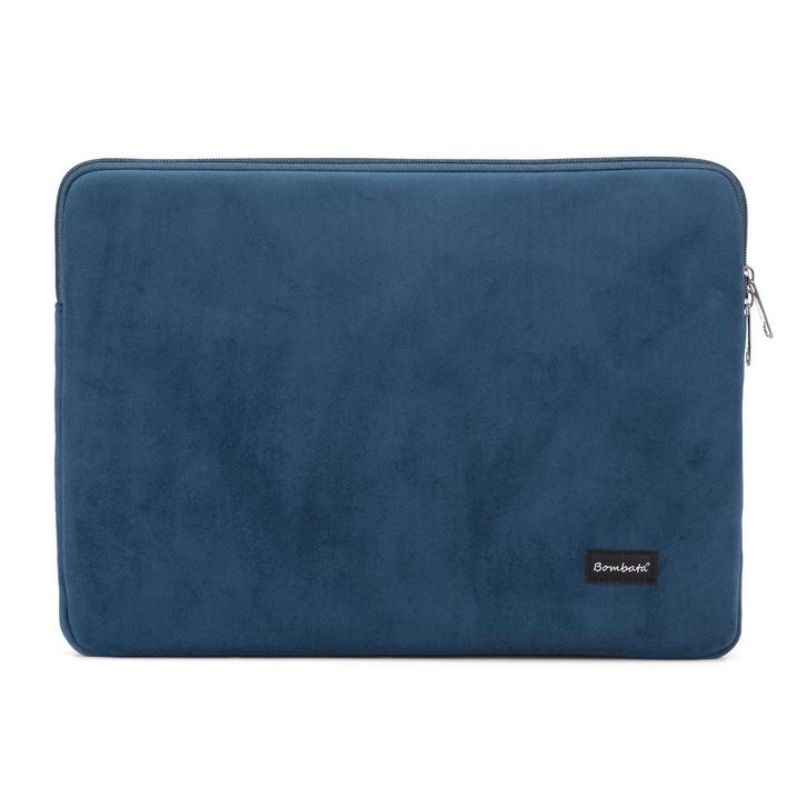 Bombata Velvet Laptophoes Sleeve - 15 / 16 inch - Blauw, Computers en Software, Laptoptassen, Nieuw, Verzenden