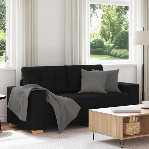 vidaXL Loveseat bank 140 cm stof zwart, Huis en Inrichting, Banken | Bankstellen, Nieuw, Stof, Verzenden