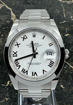 Rolex Datejust 41 - White Roman Dial - 126300 - 2021, Sieraden, Tassen en Uiterlijk, Horloges | Heren, Staal, Polshorloge, Nieuw