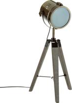 STAANDE LAMP METAAL - 68 CM - BRONZE - OP 3 POTEN IN HOUT, Antiek en Kunst, Antiek | Lampen, Verzenden