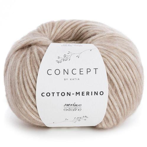 Katia Concept Cotton-Merino - 104 beige - Katoen/Merino Ga, Hobby en Vrije tijd, Breien en Haken, Ophalen of Verzenden