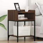 vidaXL Bedside kasten met plank 2 pcs bruin eikenkleur 40 x, Minder dan 45 cm, Verzenden, Nieuw, 55 tot 70 cm