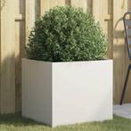 vidaXL Plantenbak 49x47x46 cm staal wit, Tuin en Terras, Bloembakken en Plantenbakken, Verzenden, Nieuw, Metaal