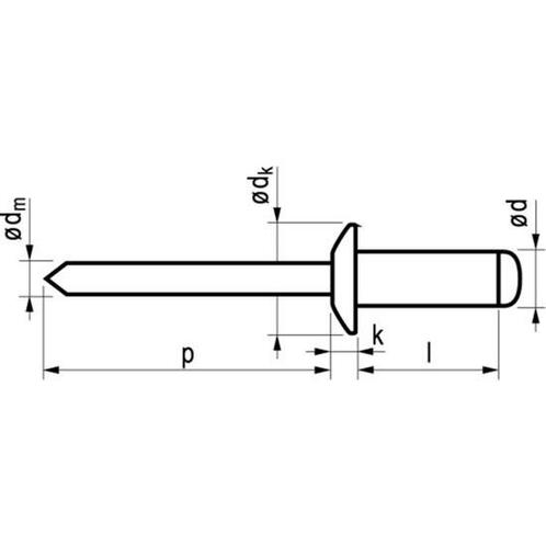 Masterfix blindklinknagel 4,0x16mm aluminium (Per 500 stuks), Doe-het-zelf en Verbouw, IJzerwaren en Bevestigingsmiddelen, Zo goed als nieuw