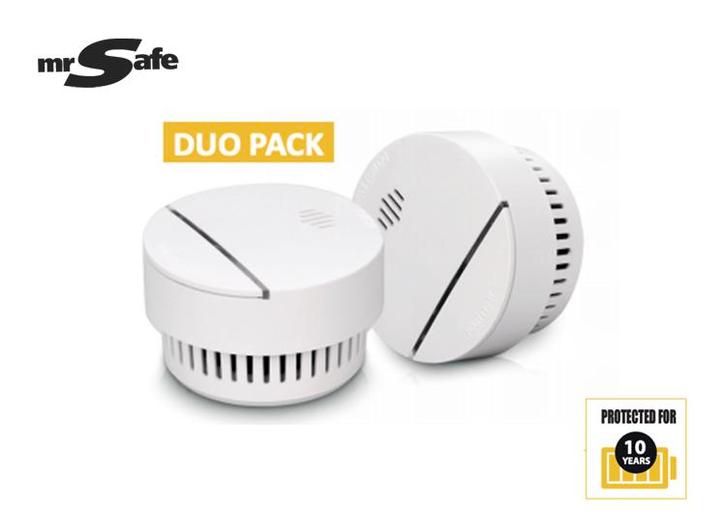 Mr Safe SD-100 Rookmelders - 10 jaar batterij - 2 stuks, Doe-het-zelf en Verbouw, Alarmsystemen, Nieuw, Verzenden