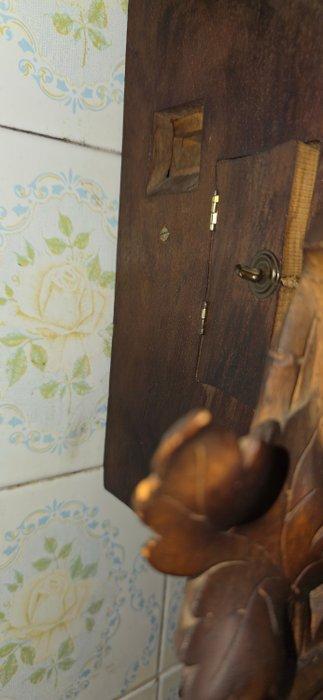 Koekoeksklok - Philip Hass - lindehout, messing, smeedijzer, Antiek en Kunst, Antiek | Klokken