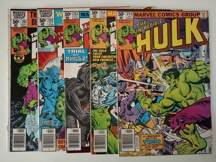The Incredible Hulk 251,252,253,254,255 - The Incredible, Boeken, Strips | Comics