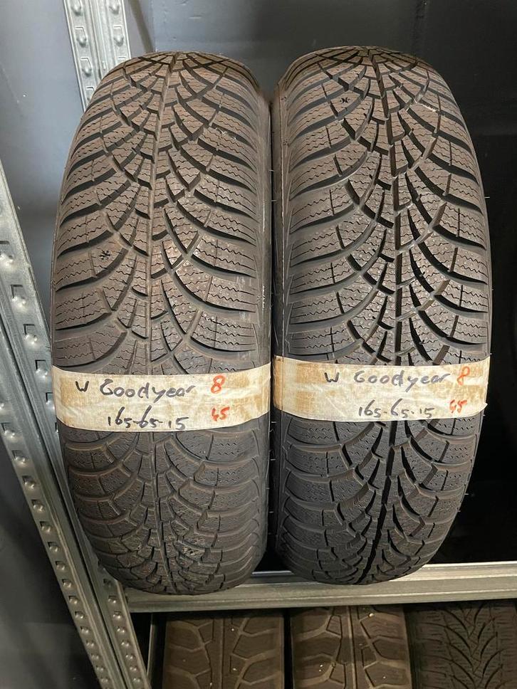 165-65-15 Goodyear Winterbanden 8mm Incl Montage 165 65 15, Auto-onderdelen, Banden en Velgen, 15 inch, Winterbanden, 165 mm, Personenwagen