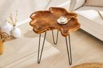 Unieke bijzettafel WILD 65cm natuurlijke teakhouten, Huis en Inrichting, Tafels | Sidetables, Ophalen of Verzenden, Nieuw