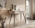 Kaptafel beige Make-up tafel 103x49x80 cm 2 lades, Huis en Inrichting, Tafels | Kaptafels, Verzenden, Nieuw, Minder dan 50 cm