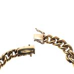 Gouden heren armband met plaatje | 20 cm (robuuste armband), Goud, Gebruikt, Ophalen of Verzenden, Overige kleuren