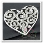 Strass Slider de luxe Hart zilver Strass Slider d, Hobby en Vrije tijd, Knutselen, Ophalen of Verzenden, Nieuw