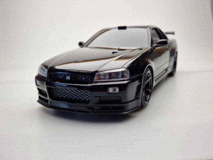 RM Models 1:18 - Modelauto - Nissan Skyline R34 GT-R - Zwart, Hobby en Vrije tijd, Modelauto's | 1:5 tot 1:12
