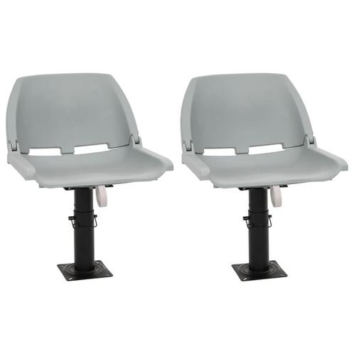 vidaXL 4-delige Bootstoelenset inklapbaar 48x51x41 cm grijs, Watersport en Boten, Bootonderdelen, Nieuw, Verzenden