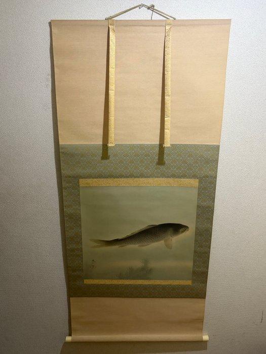 Een traditioneel Japans hangend schilderij (kakejiku) met, Antiek en Kunst, Antiek | Overige Antiek