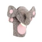 Vilten handpop olifant 3D grijs en roze - 32 cm NIEUW, Nieuw, Ophalen of Verzenden