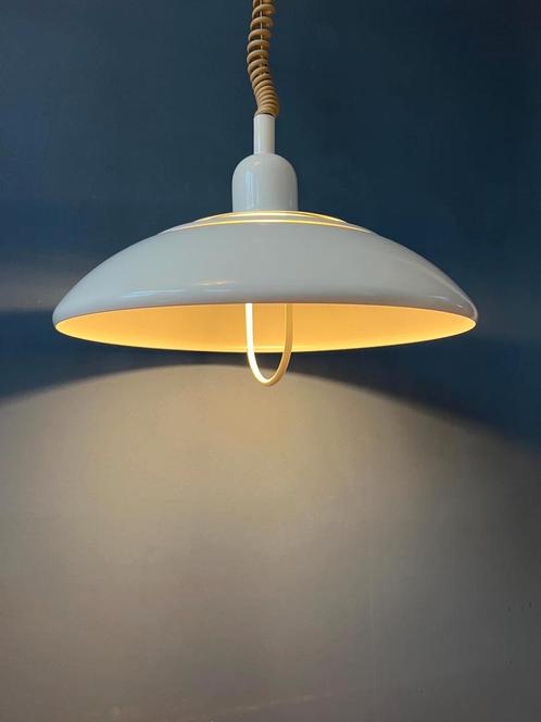 Vintage Mid Century Beige Dijkstra Pendant Lamp, Huis en Inrichting, Lampen | Hanglampen, Nieuw, Ophalen of Verzenden
