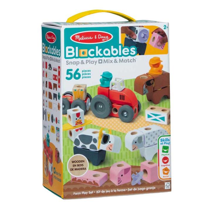 Nieuw Melissa & Doug - Blockables Boerderij Speelset - 56st., Kinderen en Baby's, Speelgoed | Houten speelgoed, Ophalen of Verzenden