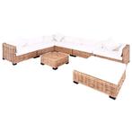 vidaXL Loungeset natuurlijk rattan 27-delig, Verzenden, Nieuw, Riet of Rotan