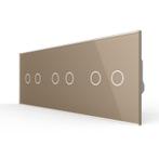 Livolo | Goud | 2+2+2 | Rolluik schakelaar, Doe-het-zelf en Verbouw, Elektra en Kabels, Nieuw