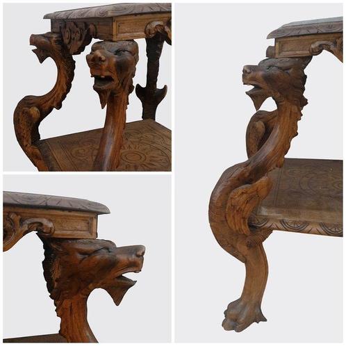 Middentafel - Hout - 19e eeuw - Draken, Antiek en Kunst, Antiek | Overige Antiek
