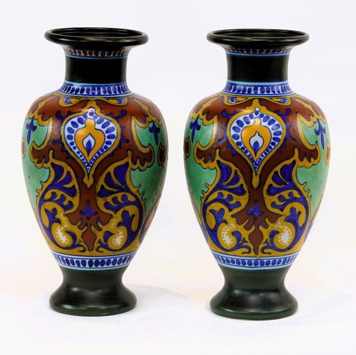 Plateelbakkerij Zuid-Holland - Vaas (2) - Aardewerk - decor, Antiek en Kunst, Antiek | Glas en Kristal