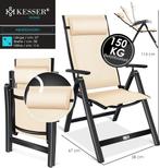 Tuinstoel - Ligstoel - Verstelbaar - Opvouwbaar - Beige - KE, Verzenden, Zo goed als nieuw