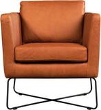 Cognac leren moderne design fauteuils - Rancho Leer Cognac, Huis en Inrichting, Fauteuils, Nieuw, Ophalen of Verzenden, 50 tot 75 cm
