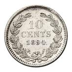 Nederlandse zilveren 10 cent Wilhelmina, Postzegels en Munten, Munten | Nederland, Koning Willem III, Verzenden, Zilver, 10 cent