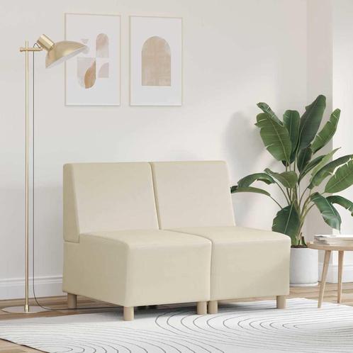 vidaXL Modulaire Bankeenheid Armlos 2 pcs Crème 55 x 74 x 82, Huis en Inrichting, Banken | Bankstellen, Nieuw, Minder dan 150 cm