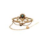Rosegouden broche met parel en opaal 14 krt, Sieraden, Tassen en Uiterlijk, Broches, Ophalen of Verzenden, Nieuw